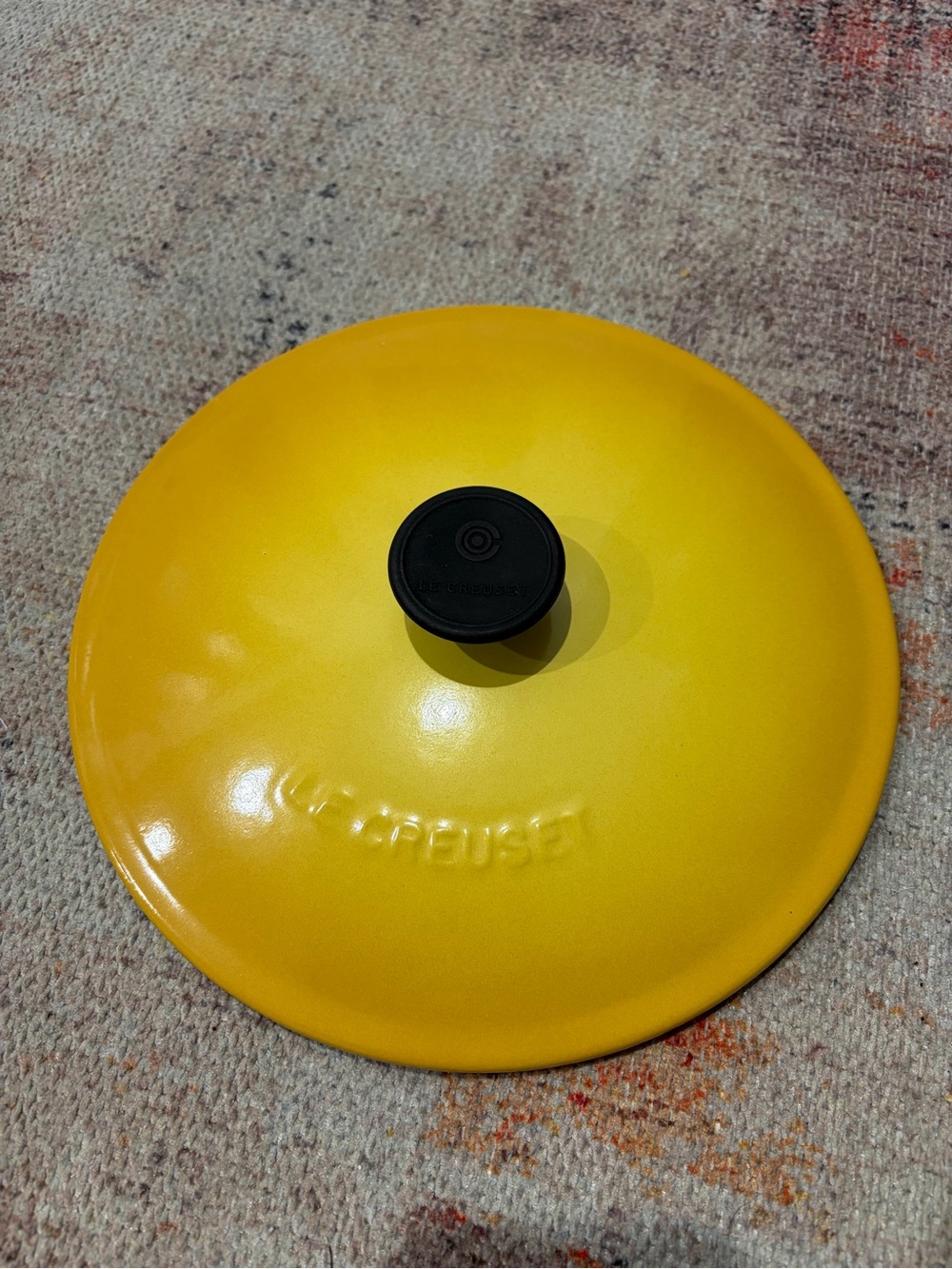 Le Creuset 22cm Yellow Enameled Cast Iron Replacement Lid Only France